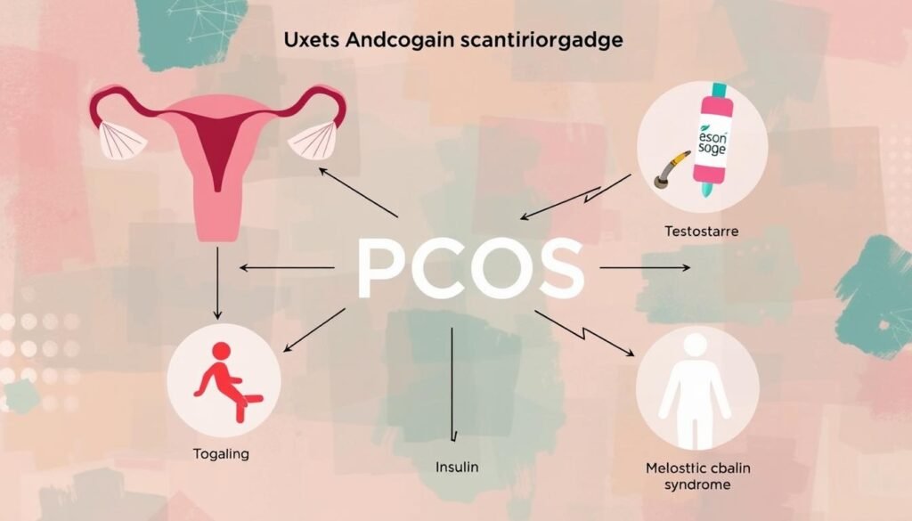 Causes of excess androgen in PCOS