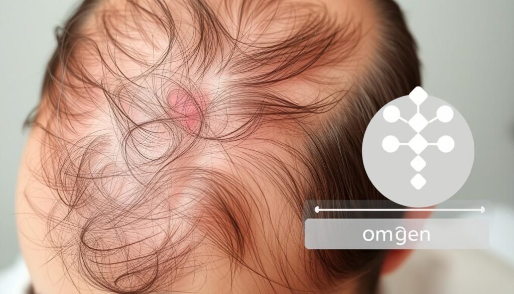 Symptoms of elevated androgens and hair loss