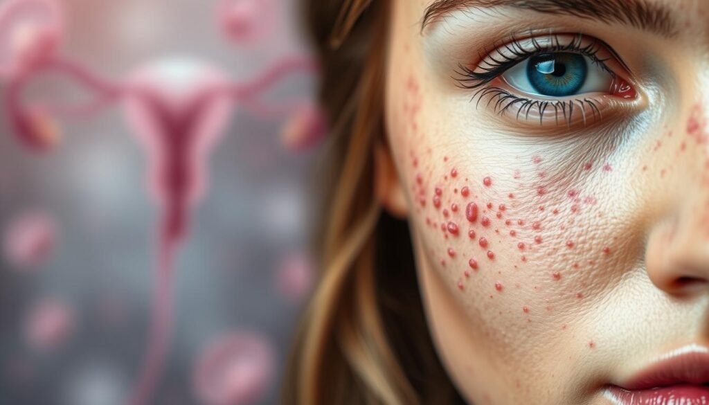 identifying acne related to hormonal breakouts in PCOS